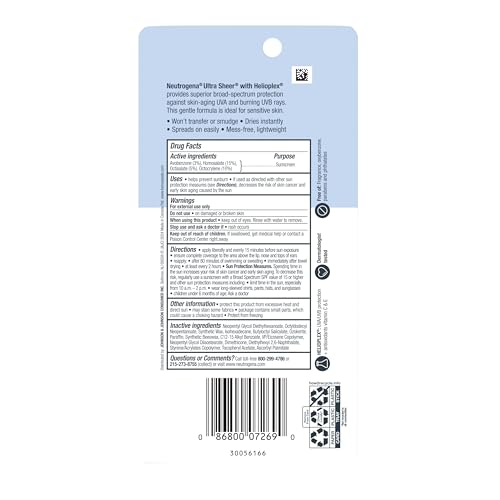 Neutrogena Ultra Sheer Face Sunscreen Stick SPF 60, .47 oz