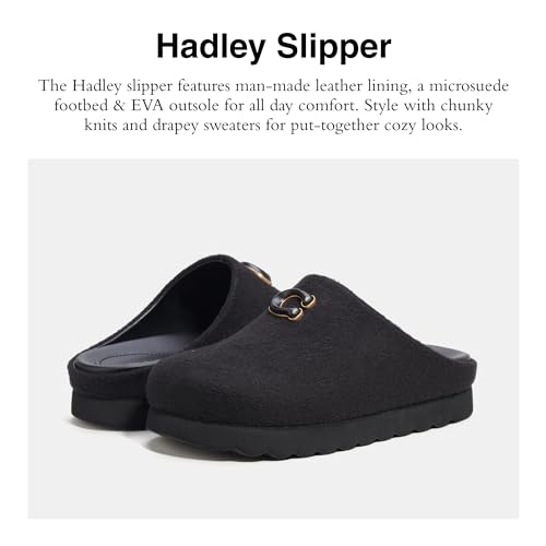 Coach Women's Hadley Felt Slipper, Black, 5