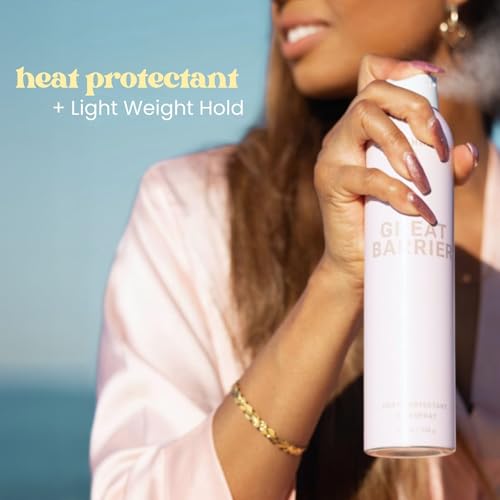 Beachwaver The Co. Great Barrier Heat Protectant Hair Spray - Full Size (8.4 Oz) | Multi-Purpose Treatment for Heat Protection, Flexible Hold & No Frizz | Polynesian Pink Sugar Fragrance
