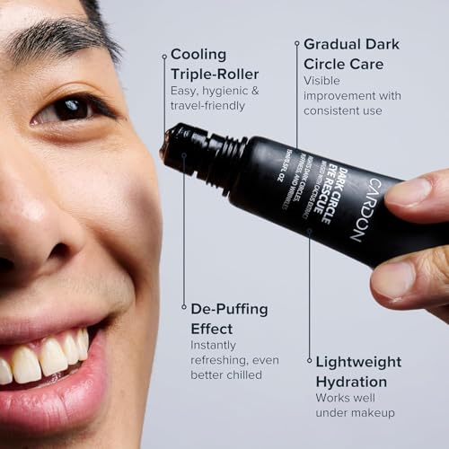 Cardon | Dark Circle Rescue for Men and Women | Under Eye Roller Eye Stick Massager for Puffy Eyes, Dark Circles, Bags, Wrinkles | Made with Peptides, Niacinamide, Hyaluronic Acid