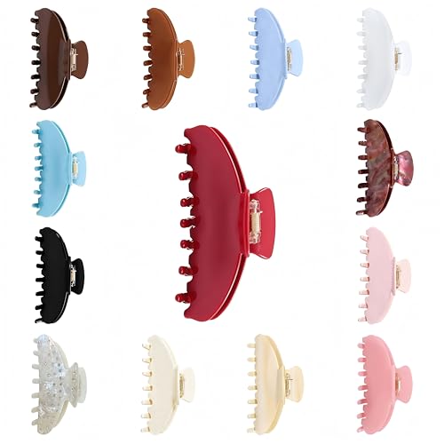 OideGuiing Durable Acetate Hair Clips - 4-Inch Cherry Red Claw Clips for Fine and Thick Hair (Red)