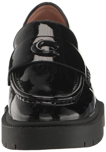 COACH Women's Flats Leah Loafer in Patent Leather, Color Black Patent, Size 6