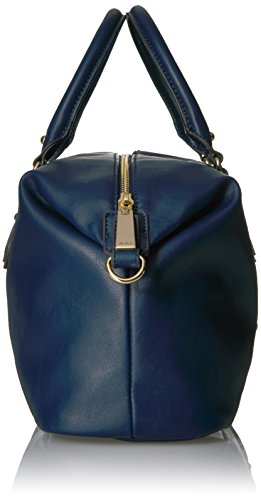 Tommy Hilfiger Women's Satchel Jaden Handbag, Navy Polyvinyl Chloride