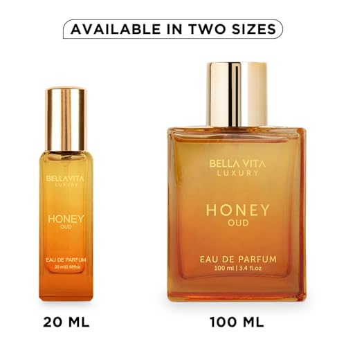 Bellavita Luxury Honey oud Eau de Parfum | 20 ml (0.7 fl.oz.) | Travel Size Perfume for Men and Women | Sweet Honey, Bergamot, Oud, and Amber Notes | Long Lasting Unisex Fragrance