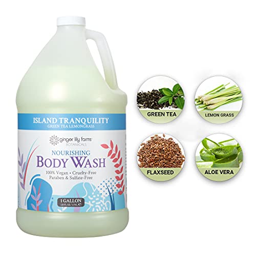 Ginger Lily Farms 1 gal Nourishing Body Wash, Green Tea Lemongrass Scent