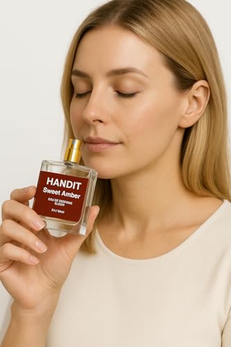 HANDIT Sweet Amber Eau de Parfum Spray 60 ml / 2 fl oz – Inspired by BR540 – Long-Lasting Unisex Fragrance with Notes of Jasmine, Saffron & Amberwood