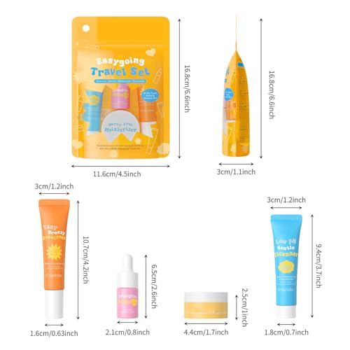 Hydrating Skin Care Set Travel Kit,4 Piece Skincare Essentials Set Mini Travel Size,Travel Friendly Face Routine Set for Women and Teenage Girls- Travel Essentials Gift Set