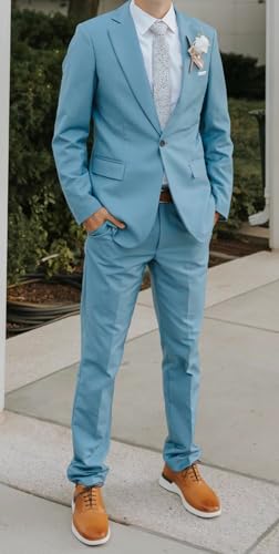 SPTALLFITJSV Mens 3 Piece Suit Beige Suits Slim Fit 3 Piece Suit Beige Suits for Wedding Man Elegant Solid V-Neck Single Breasted Vest Pants Blazer Sets Size XL