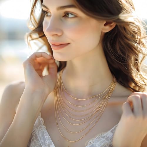 Luxcuty 14K Gold Necklaces for Women 14K Gold Chain for Women