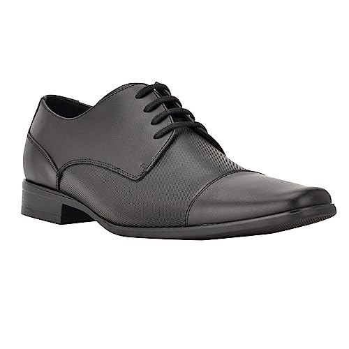 Calvin Klein Men's Bram Oxford, Black Diamond Leather, 12