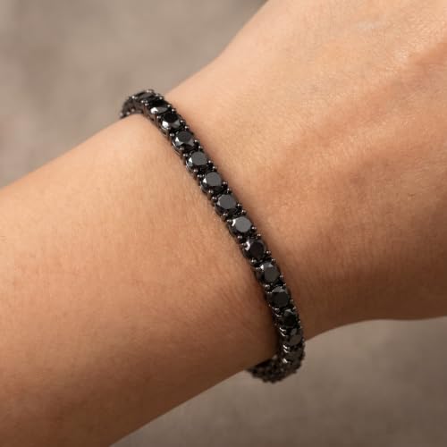 Pompeii 10 1/2 Ct Black Diamond Tennis Bracelet 14k Black Gold 7"