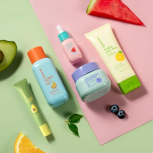 QUIYUM Fruit Skincare Set for Teen Girl, 5 Daily Routine Beauty Skin Care