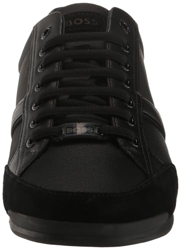 HUGO BOSS Men's Saturn Low Profile Sneakers, Open Black, 10