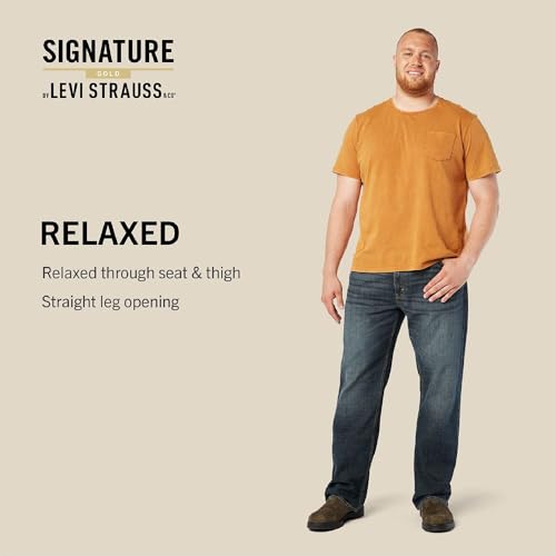 Signature by Levi Strauss & Co. Gold Men's Relaxed Fit Flex Jeans (Available in Big & Tall), Headlands, 32W x 34L
