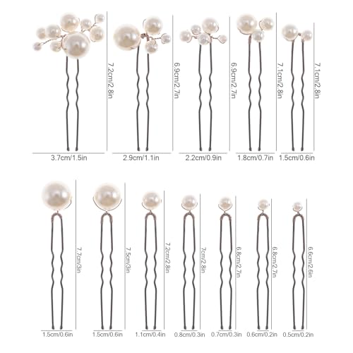 12 Pieces Bridal Hair Accessories Pearl Wedding Hair Pins Handmade Bridal Hair Pins for Wedding Brides Women Girls