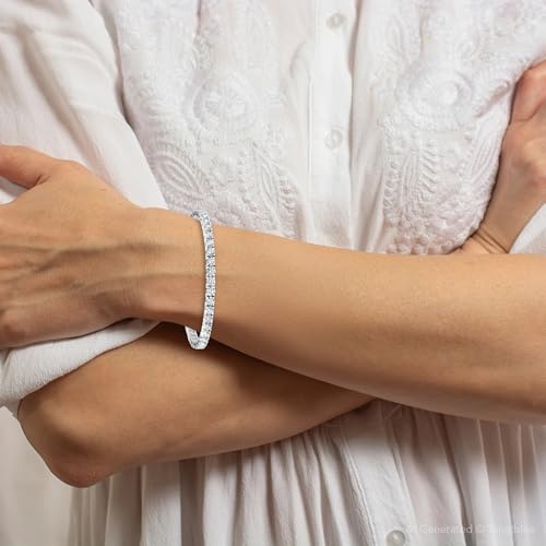 Pompeii 10 ct Diamond Tennis Bracelet 14k White Gold 7" Double Lock Clasp