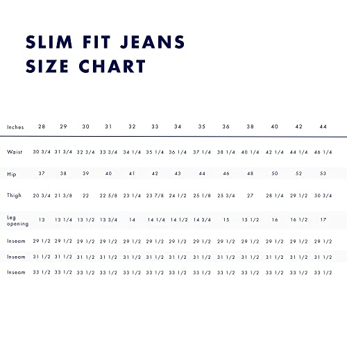 Tommy Hilfiger mens Slim Fit Stretch Jeans, Medium Rinse, 34W x 32L US