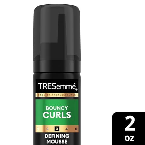 TRESemmé Defining Hair Mousse, Bouncy Curls, Travel-Size 6-Pack – Curly Hair Products for 24-Hour Frizz Control with Coconut Oil, 2 Oz Ea