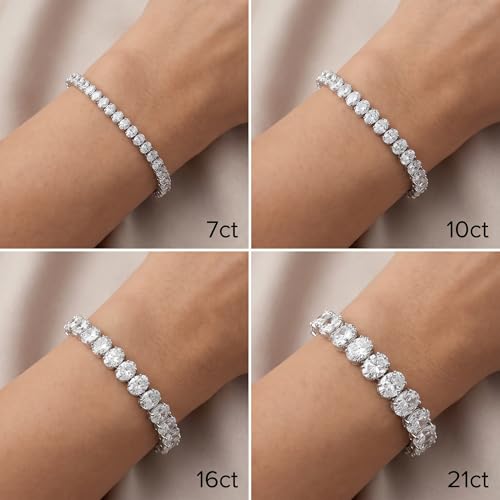 P3 POMPEII3 Pompeii 10Ct TW Oval Diamond Tennis Bracelet 14k Gold 7" Lab Grown (F/G,VS1-VS2)