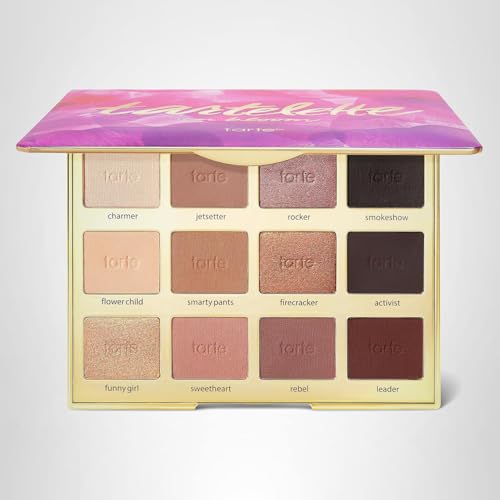 tarte tartelette in bloom Amazonian clay palette – Full-Size Eyeshadow Palette with Neutral Matte & Shimmer Finish, Longwear Buildable Makeup, Vegan & Cruelty-Free