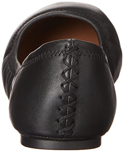 Lucky Brand Women's Emmie Ballet Flat, Black/Leather, 9 M US