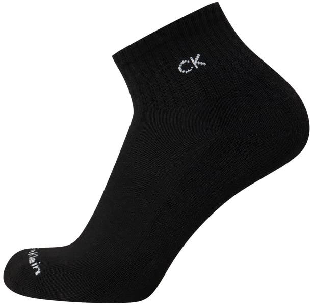 Calvin Klein Men's Socks - Athletic Cushioned Quarter Cut Ankle Socks (12 Pack), Size 712, GreyBlack