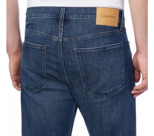 Calvin Klein Men's Slim Straight Jean (as1, Waist_Inseam, Numeric_40, Numeric_32, Secaucus HS)