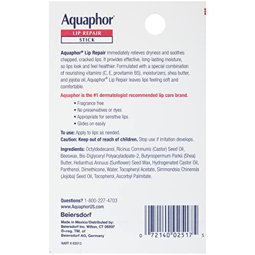 Aquaphor Lip Repair Stick, Multipack, 4 x 0.17 OZ