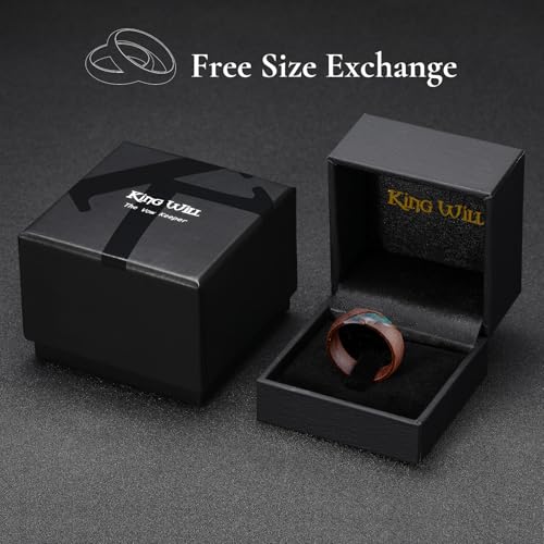 King Will Men Wood Wedding Band 8mm Size 11