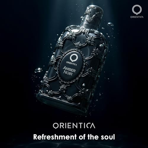 Orientica Luxury Amber Noir Eau De Parfum 2.7oz/80ml - Spicy Mens Cologne with Notes of Elemi, Fig, Carrot, Cedar, Musk - Woody Arabic Perfume for Men & Women - Perfumes Arabes Para Hombres y Mujer