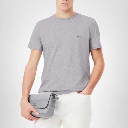 Lacoste Men's Cotton Pima T-Shirt, Silver Chine, Medium