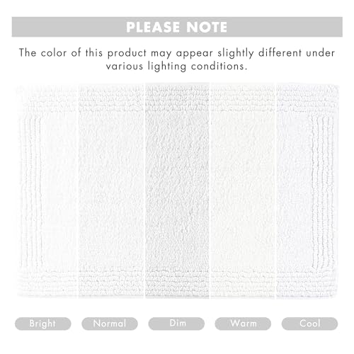 Madison Park Splendor Reversible 100% Cotton Bath Rug, 21 x 34, White