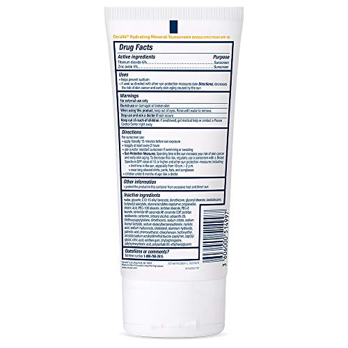 CeraVe Hydrating Mineral Sunscreen SPF 30 with Hyaluronic Acid, 5oz