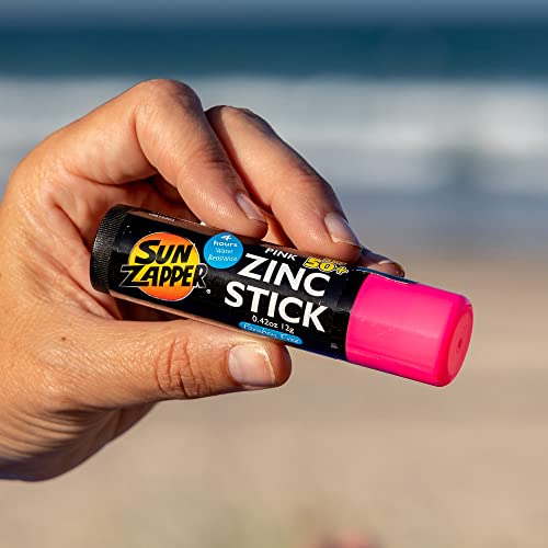 Sun Zapper Zinc Sunscreen Stick 3-Pack SPF 50+ Pink White Blue – Mineral Sunscreen Sticks for Face, Water Resistant Sunblock for Kids and Family, Travel Size 12g (0.42 oz), Australian Made