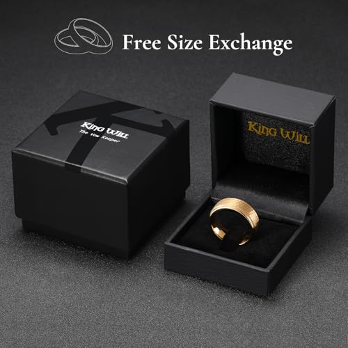 King Will Men Tungsten Rings 14K Gold 8mm Size 10