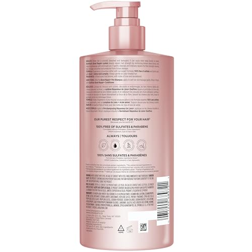 L'Oreal Paris Sulfate Free Bond Repair+ Shampoo, Hair Shampoo with Amino Acid Complex, Strengthens and Repairs Damaged or Color Treated Hair, EverPure, 23 Fl Oz (Packaging May Vary)