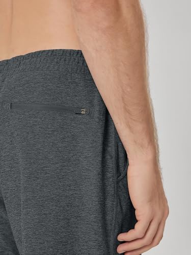 ODODOS Men's Performance Shorts 7" – Ultra Soft odSTRATUM Tech Everyday Shorts with Adjustable Waist and Secure Pockets, Charcoal Heather, Medium