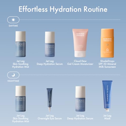 Summer Fridays Hydration Trio - Travel Size Jet Lag Mask + Full Size Lip Butter Balm Duo in Hot Chocolate + Toasted Marshmallow - Skin Care Set for Hydrated Complexion + Glossy, Soft Lips (3 Count)