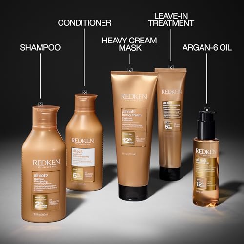 Redken All Soft Conditioner - Moisturizes & Hydrates Dry, Brittle Hair, Softens, Smooths & Adds Shine, Conditioner & Detangler, Safe For Color-Treated Hair