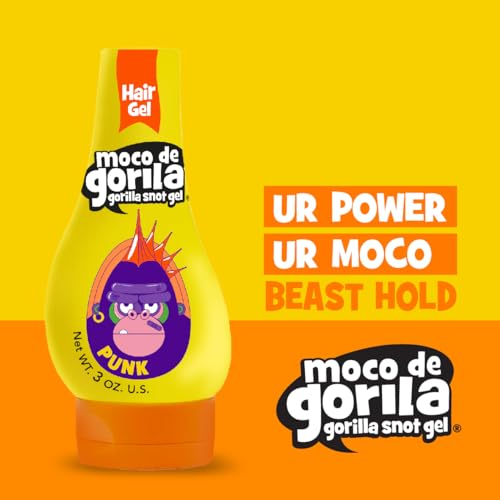 Moco de Gorila Punk Hair Styling Gel, Reactivate with Water, Long-Lasting Hold, 11.99 Oz Squeezable Bottles (Pack of 3)
