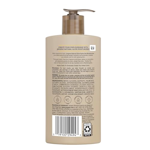 Jergens Natural Glow Hydra Gel Self Tanner, Medium to Deep, 8.3 fl oz