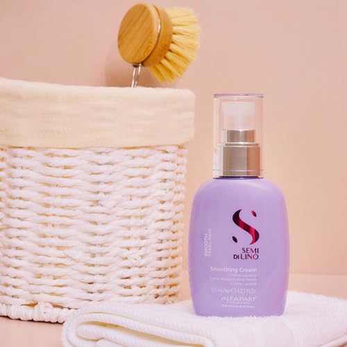 Alfaparf Milano Semi di Lino Smooth Gift Set for Rebel and Frizzy Hair - Sulfate Free Shampoo, Hair Mask and Smoothing Cream - Anti Frizz Control