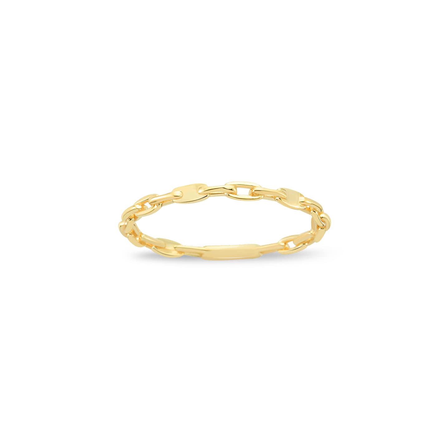 GELIN 14K Solid Gold Chain Ring for Women | 14k Gold Stackable Rings, Size 9
