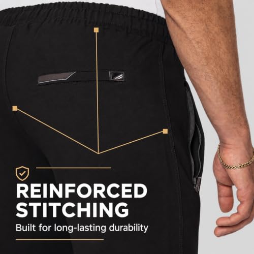 SCR Men's Tall Sweatpants - Made in Turkey Luxury Lounge, Athletic, Travel Sweat Pants for Men - 36 inch Inseam Extra Long - Zipper Pockets, 70% Cotton, Open Bottom, Large, 34Wx36L Big and Tall, Black