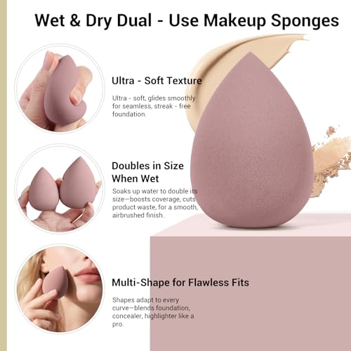 MAANGE Makeup Brush Set 51 PCS Professional Makeup Brushes Soft Foundation Powder Eyeliner Eye Shadow Makeup Brushes Set Travel Make up Brush Kit (Champagne)