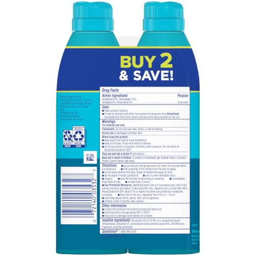 Coppertone Kids Sunscreen Continuous Spray SPF 50, Broad Spectrum UVA/UVB Protection, Water Resistant 80 Minutes, 5.5 Oz, Pack of 2