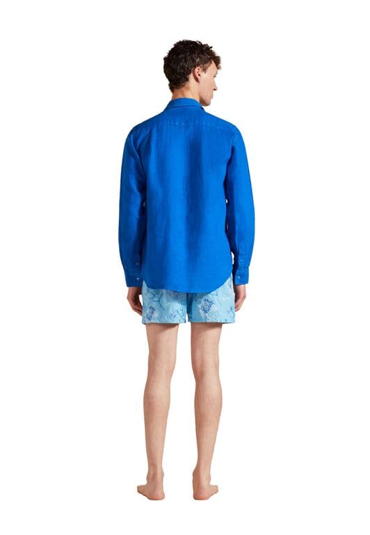 Vilebrequin Men Linen Shirt Solid, S, Palace