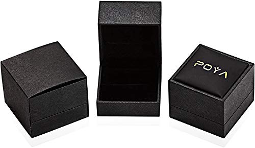 POYA TUNGSTEN Forest Rings for Men 8 mm Black Plated Wedding Band with Wood Liner Comfort Fit (7)