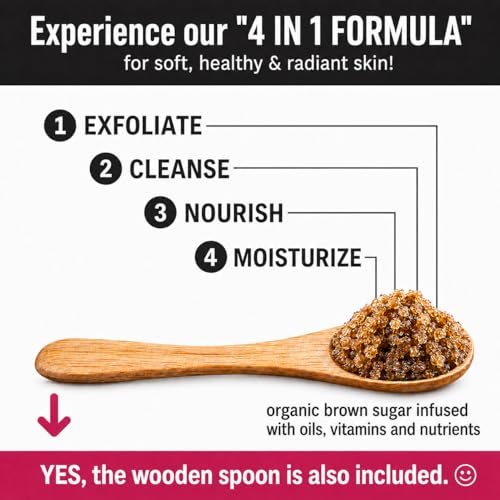 pureSCRUBS Premium Coconut Brown Sugar Scrub, Exfoliating Body Scrub Set