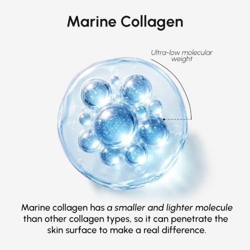 MAREE Collagen Facial Mask with Hyaluronic Acid — Sheet Face Mask Skincare — Centella Asiatica, Green & Red Algae Extract — Hydrating Facemask For Women Skin Care — Mascarillas Para La Cara — 6 Count